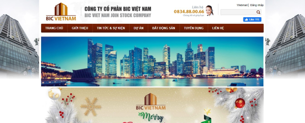 Ảnh chụp màn hình trên website của Công ty Cổ phần BIC Việt Nam