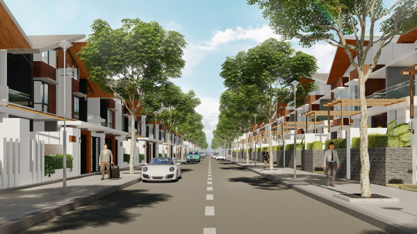 Phối cảnh dãy nhà phố tại dự án khu đô thị Phú Thịnh Center City