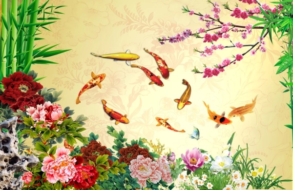 5 mẫu tranh cửu ngư quần hội đẹp, ý nghĩa