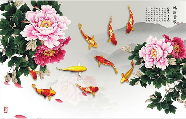 5 mẫu tranh cửu ngư quần hội đẹp, ý nghĩa
