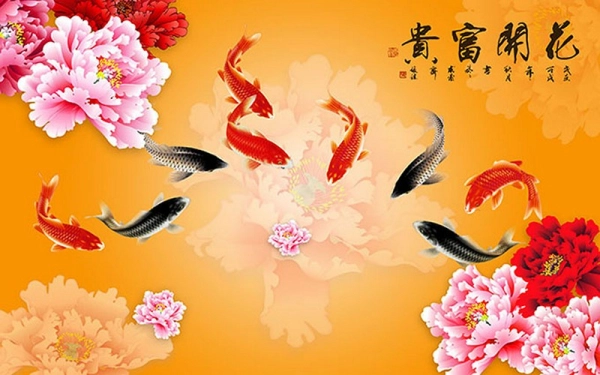 5 mẫu tranh cửu ngư quần hội đẹp, ý nghĩa