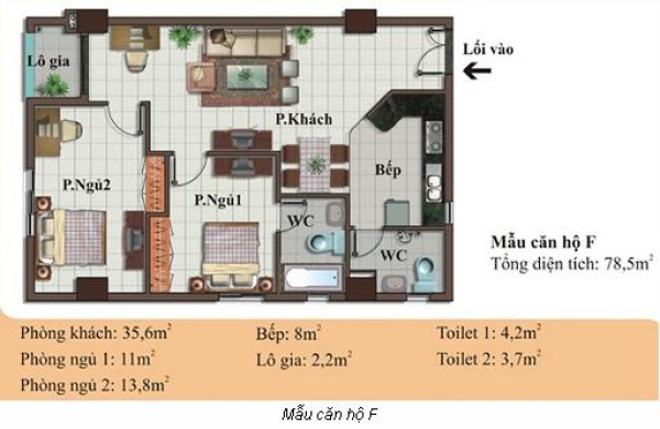 Mặt bằng tổng thể căn hộ cao ốc Đại Thành với 9 loại thiết kế