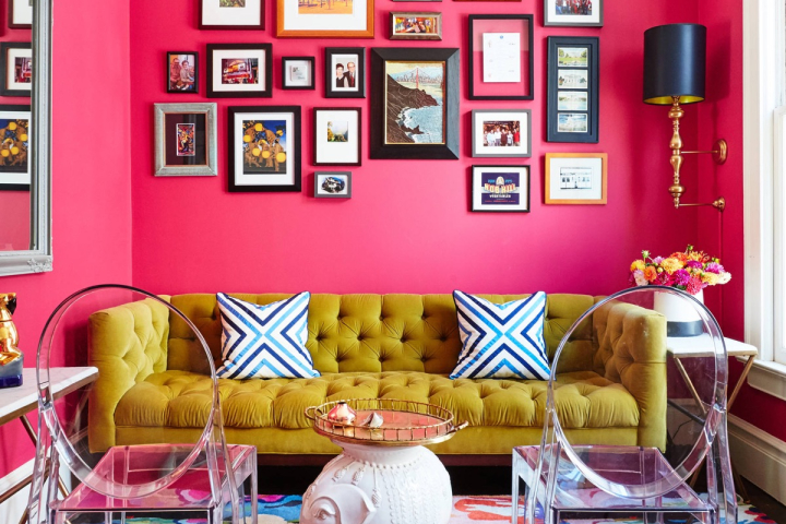 Trang trí phòng khách với màu hồng ấn tượng - CafeLand.Vn