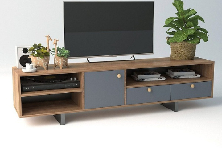 Mẫu kệ tivi gỗ trang trí nội thất phòng khách đẹp - CafeLand.Vn